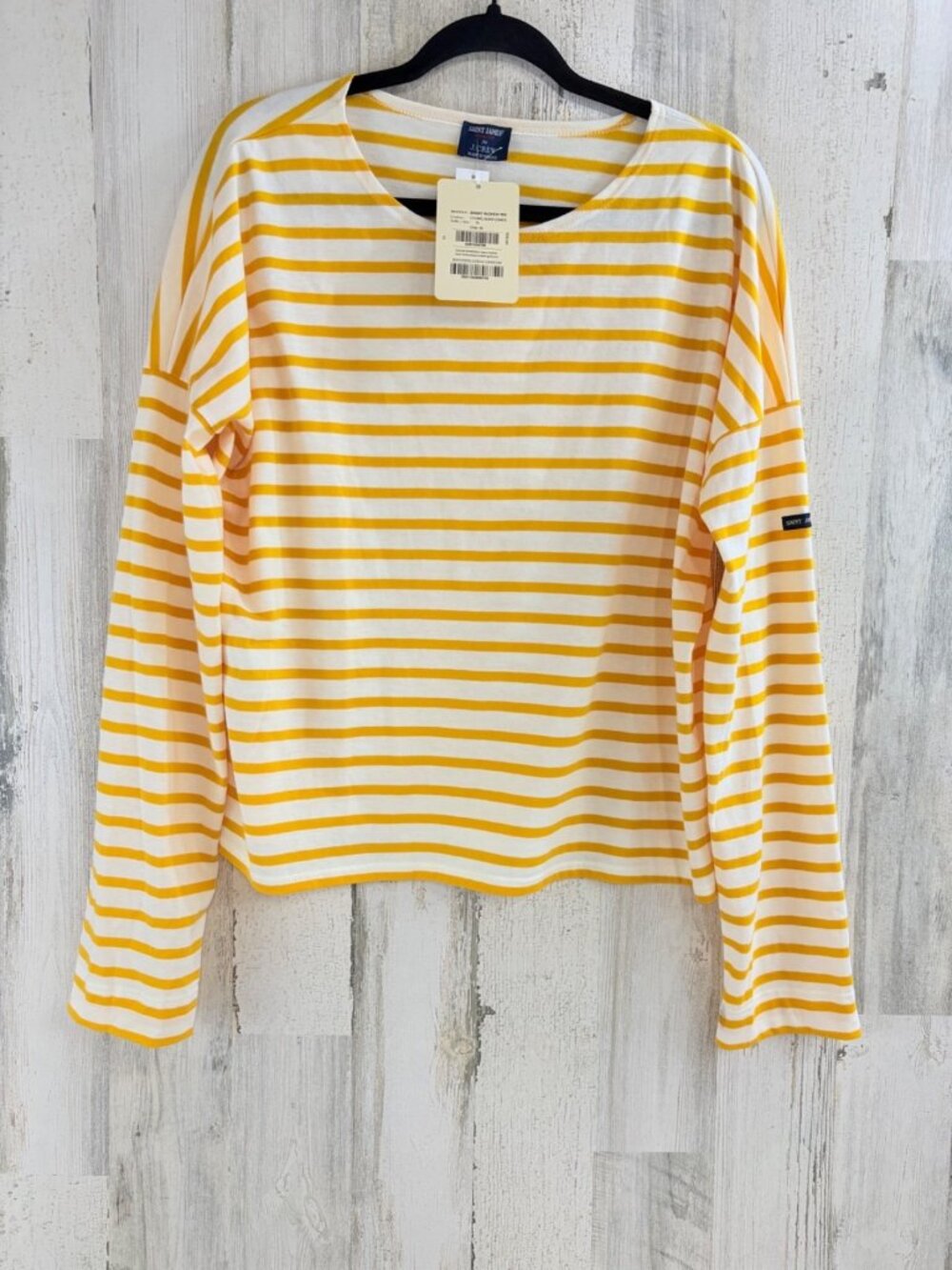 Saint James for J Crew Sz XL Short Slouch T Shirt Yellow NWT